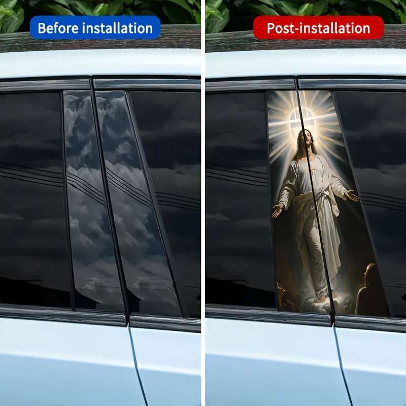 2PCS Jesus Christian Themed Stickers