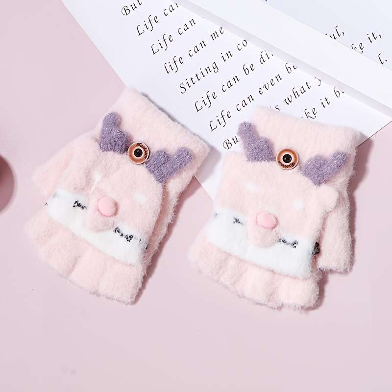 1 Pair Black Warm Gloves