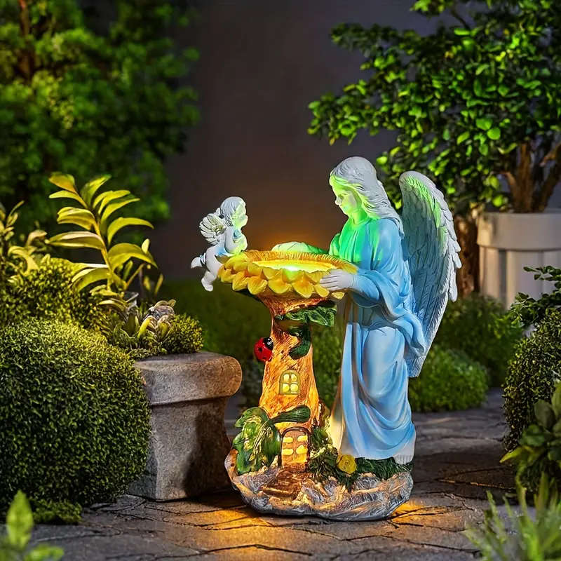 1 x Solar Angel Statue with Color Changing LED