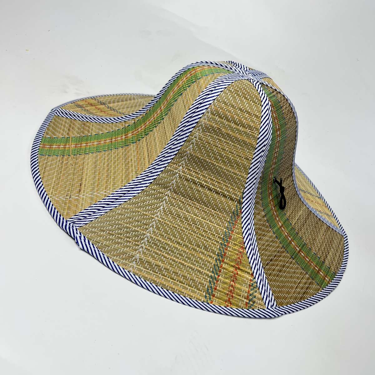 1pc Casual Style Polyester Straw Hat Lightweight Foldable Sun Hat with Large Brim Non-Stretch Pla
