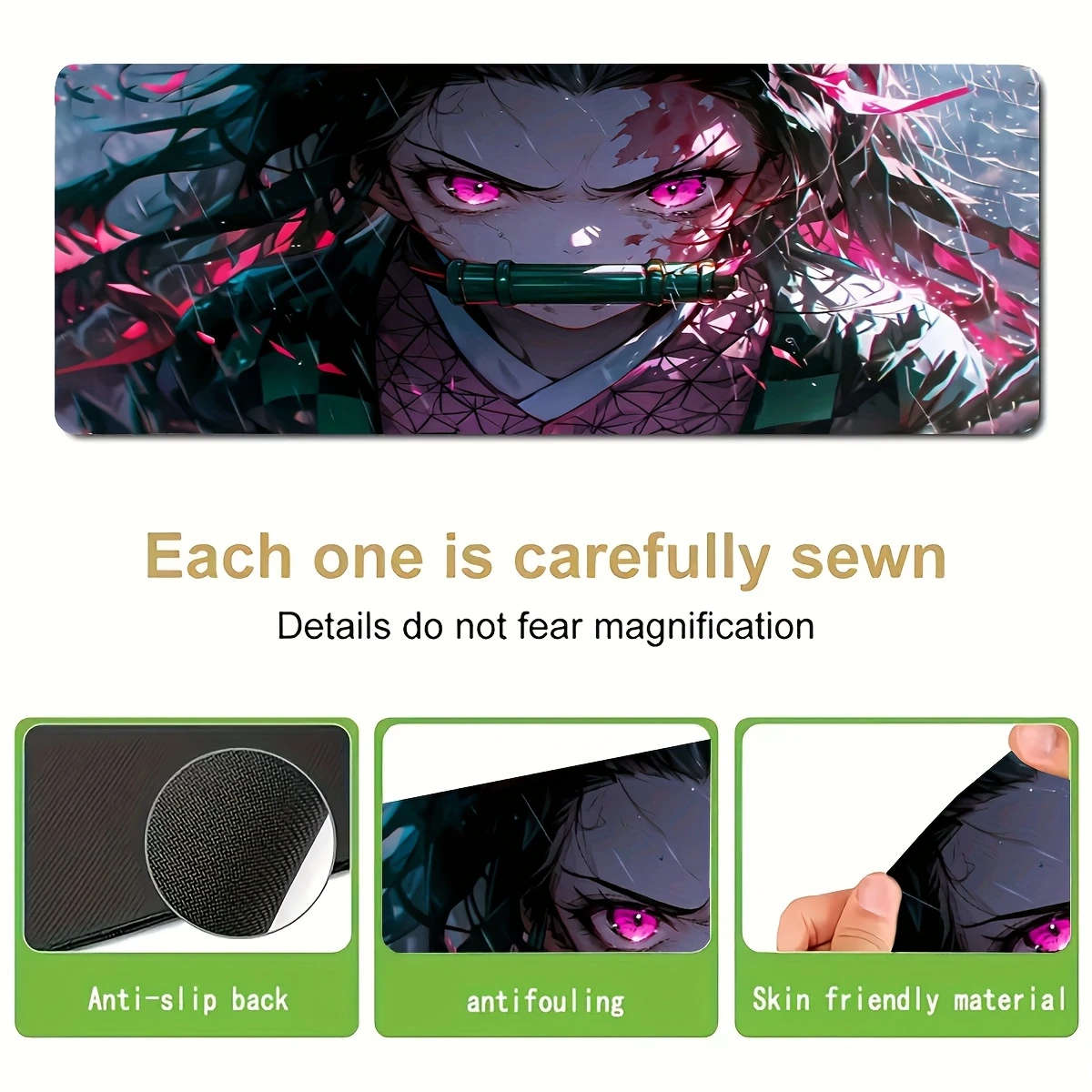 1pc 30x60cm Anime Warrior Design Mouse Pad Non-Slip Waterproof Washable Desk Mat