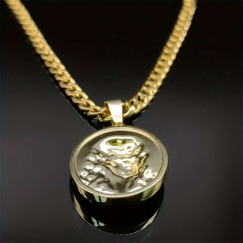 1 Piece Golden Jesus Theme Pendant