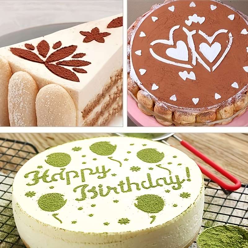 4pcs Cake Template Cake Decoration Mold Plastic Template Spray Cake Mold Side Baking Mesh Tem