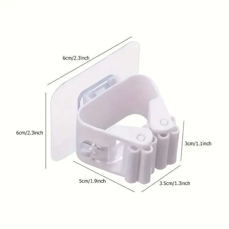 1pc Easy-Install Wall-Mounted Mop And Broom Holder Space-Saving Plastic Storage Rack