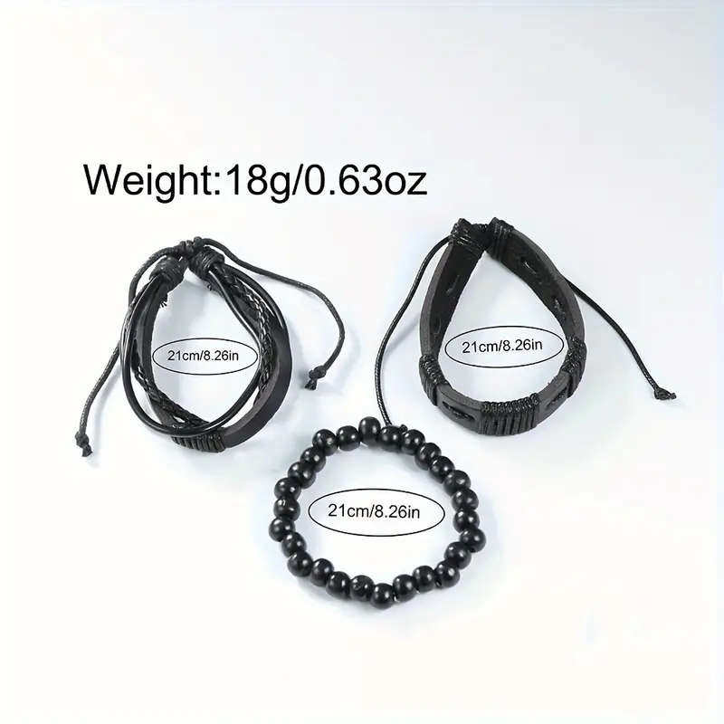 Men's Casual Simple Calendar Watch & Bracelet Set - 4pcs