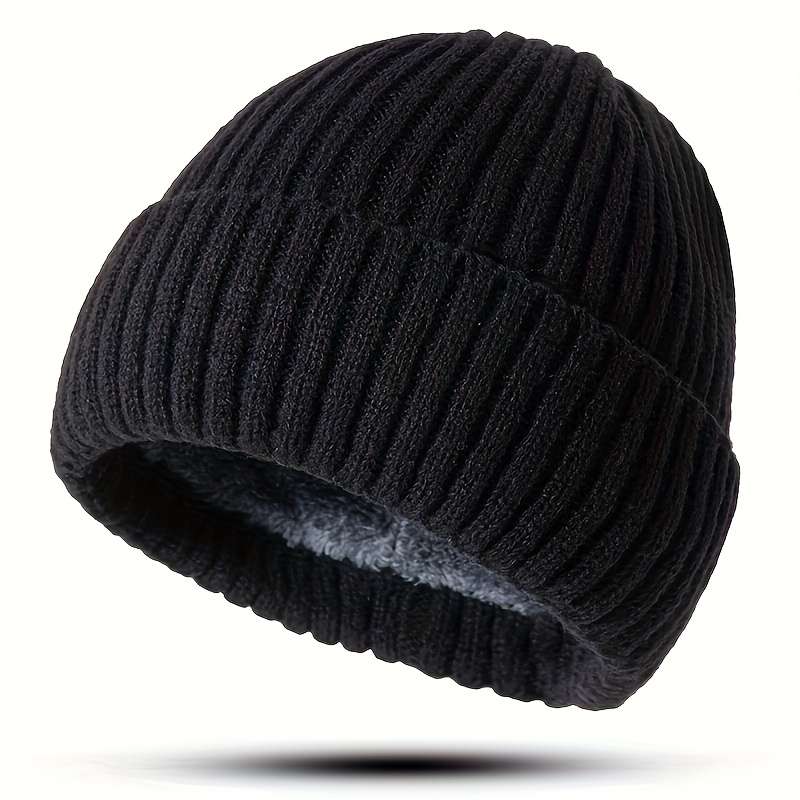 Winter Warmth Unisex Knit Beanie Hat with Folded Cuff Acrylic 95% Polyester 5% Elastic