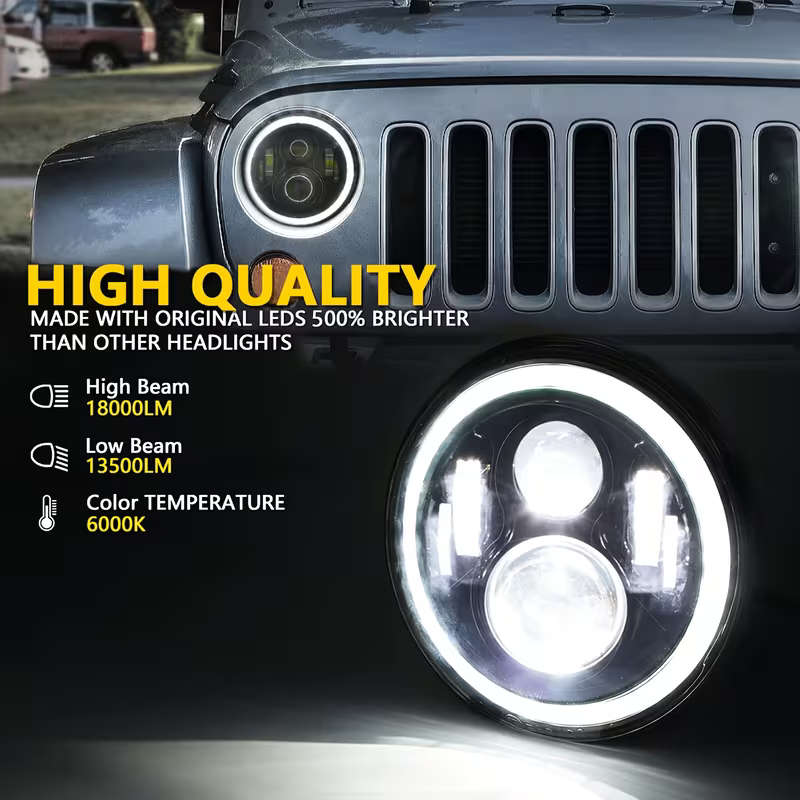7 Inch Full Ring Round LED Headlight