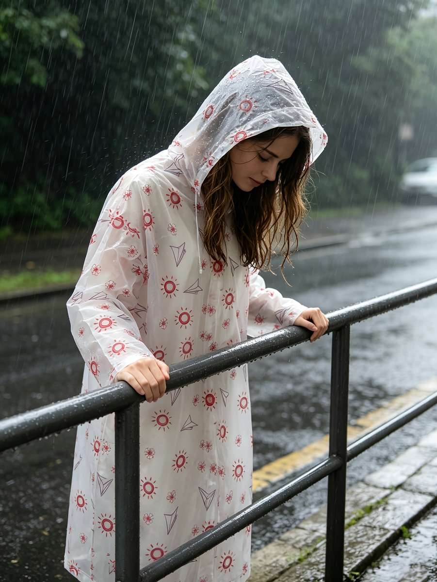 Raincoat White Size Asian Onesize