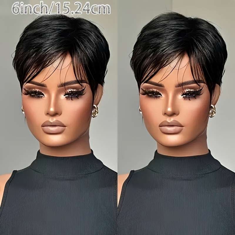 1Pc Black 15.24cm Fashion Design Wig