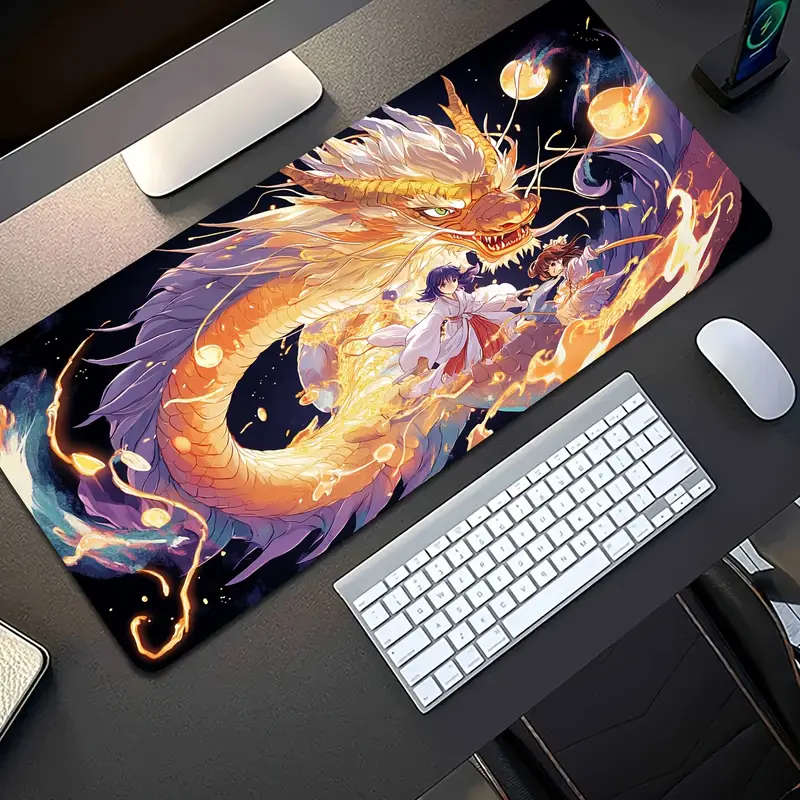 30x80cm Fantasy Dragon Cute Style Rubber Non-Slip Mouse Pad Durable Work Gaming