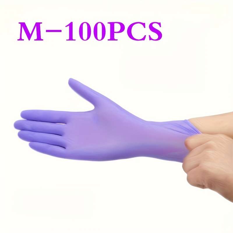 100pcs Thickened Purple Size L Household Cleaning Gloves