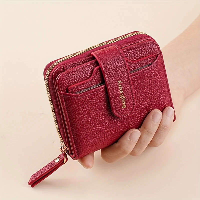 New Lychee Pattern Solid Color Wallet