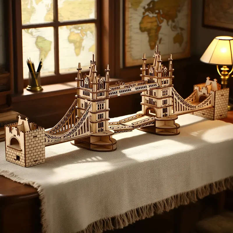 3D Model London Tower Bridge DIY Wooden Jigsaw Puzzle