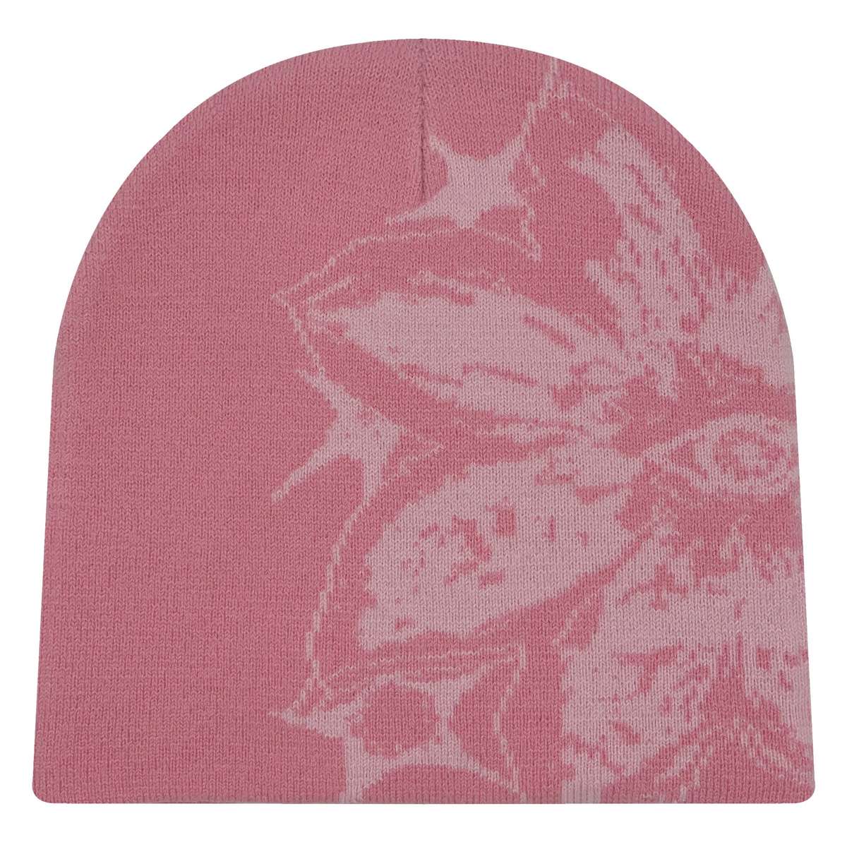Acrylic Knit Hat Skullies Beanies With Large Jacquard Pattern Unisex Street Style Beanie Ca