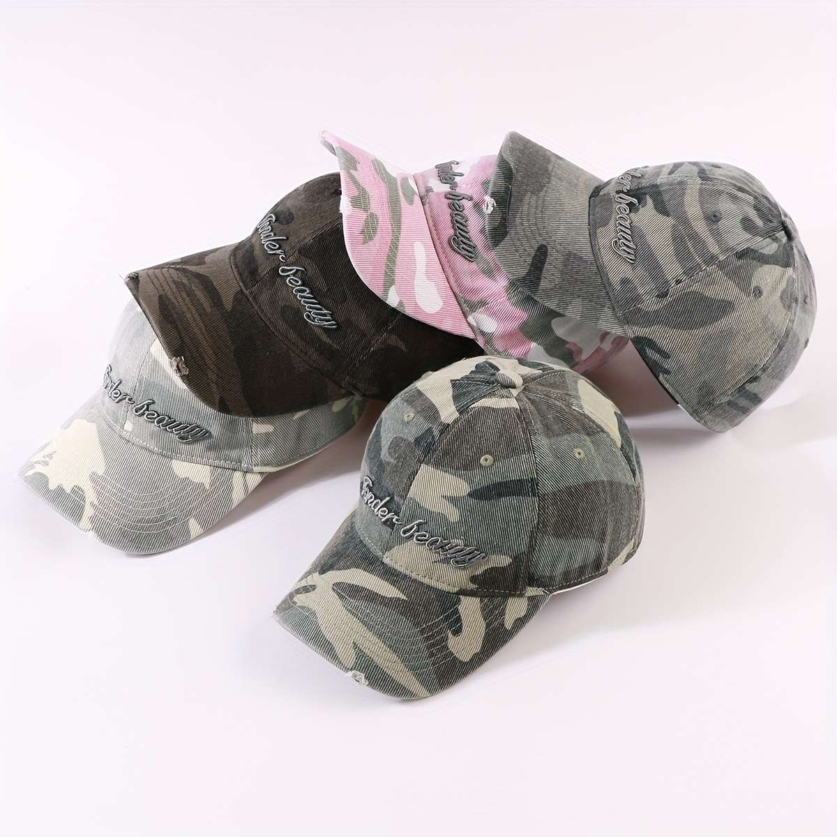 1 Adjustable Camouflage Baseball Cap with Dad'S Dream Embroidery Stylish Sun-Protective V