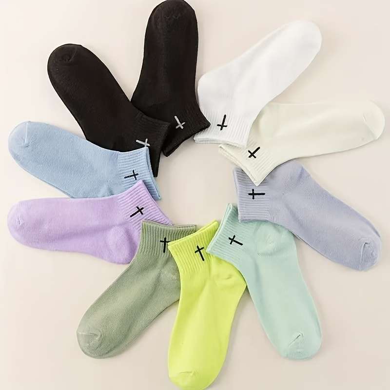 10 Pairs Multicolor One Size High Elastic Socks
