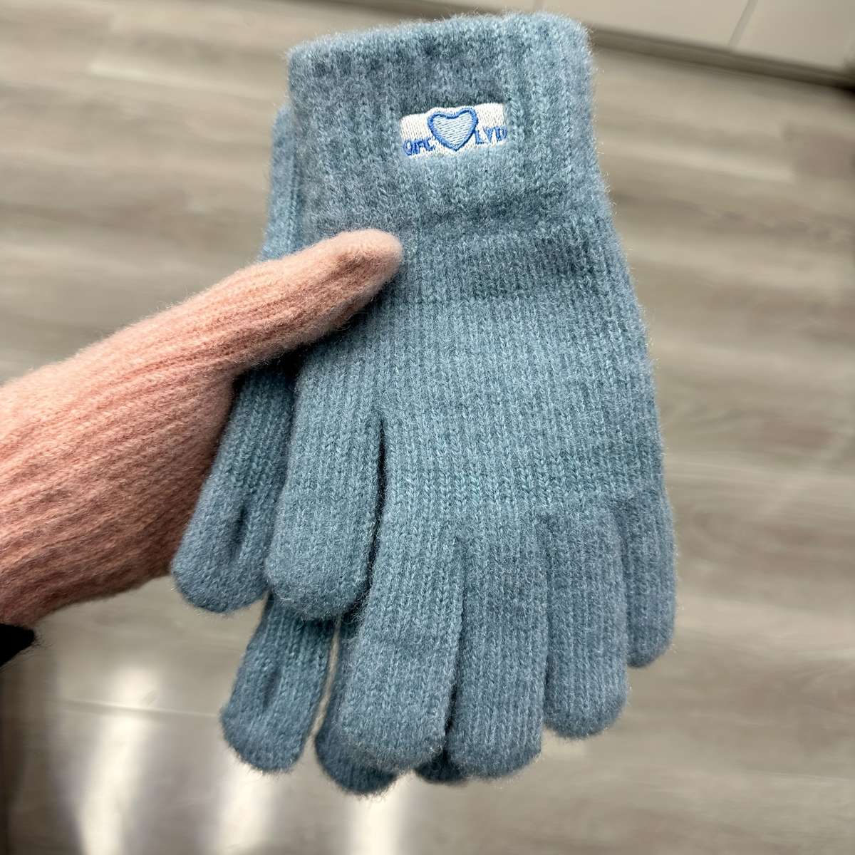 1 Pair White Warm Gloves