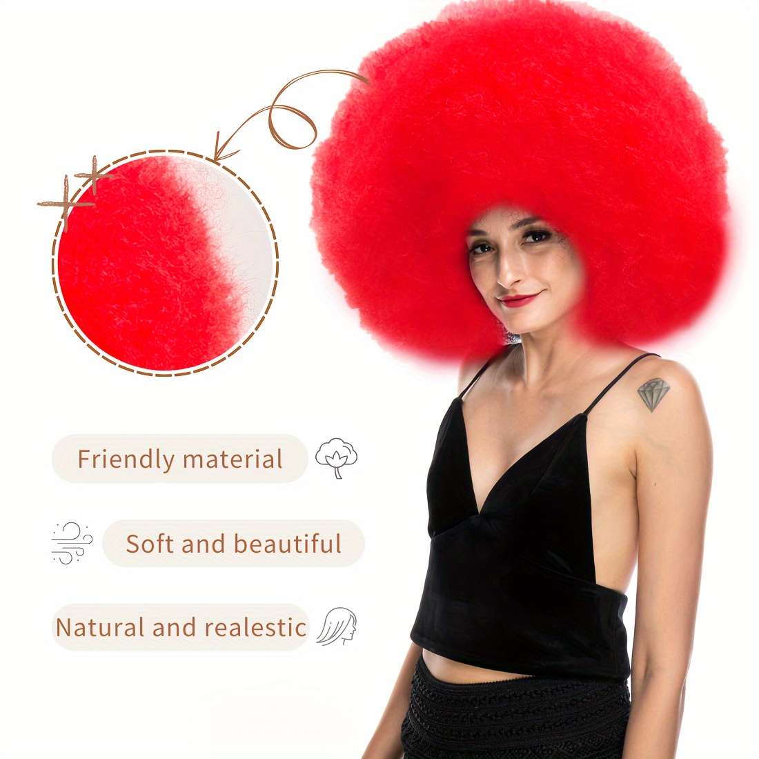 1Pc Pink Red Color 30.48cm Fashion Design Wig