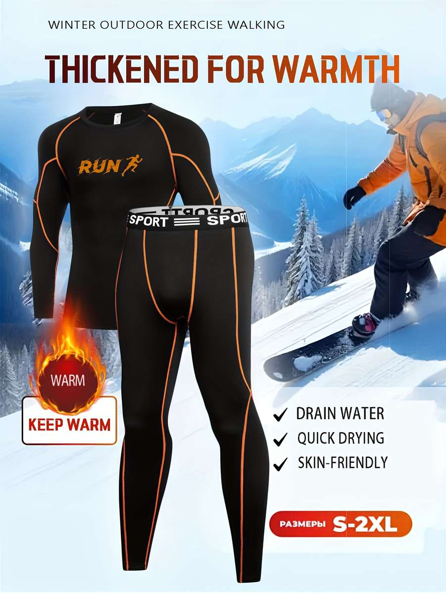 Thermal Underwear Color Black Sizexxl