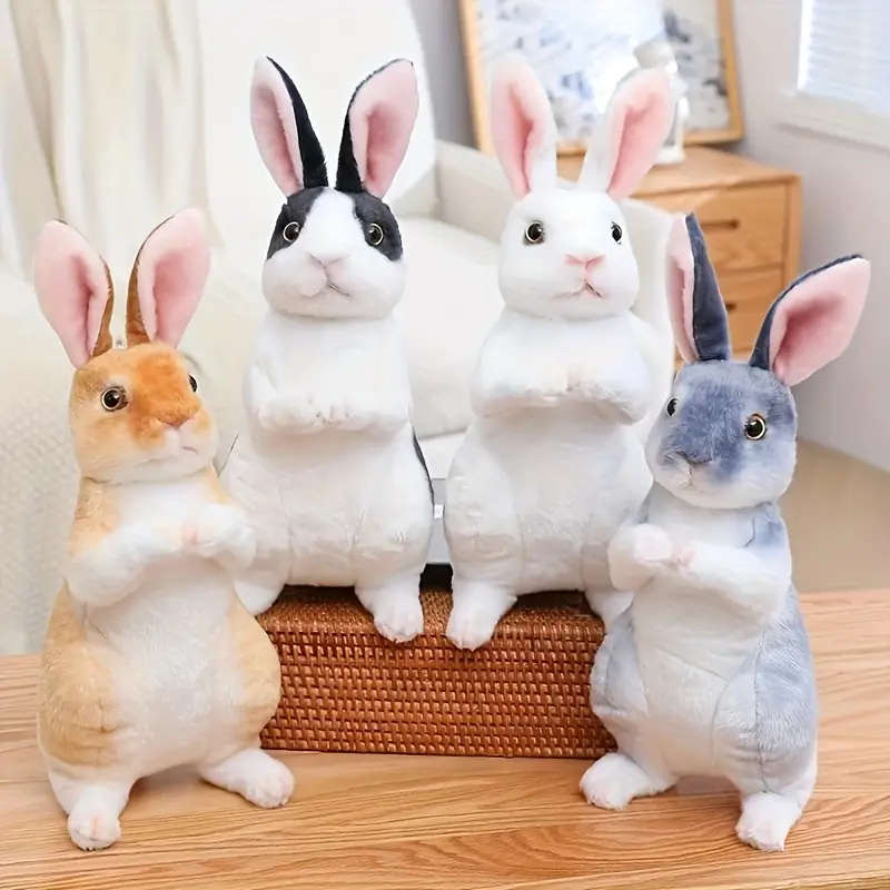 1-Piece Realistic Rabbit Plush Toy Set White