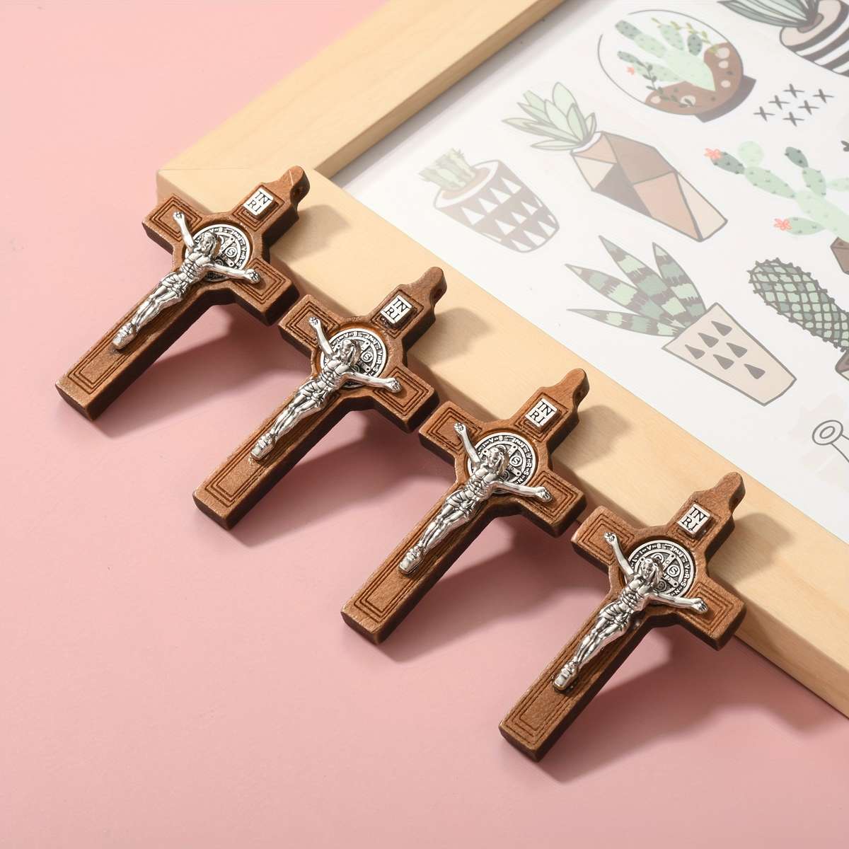 1 Piece Light Brown Jesus Theme Pendant