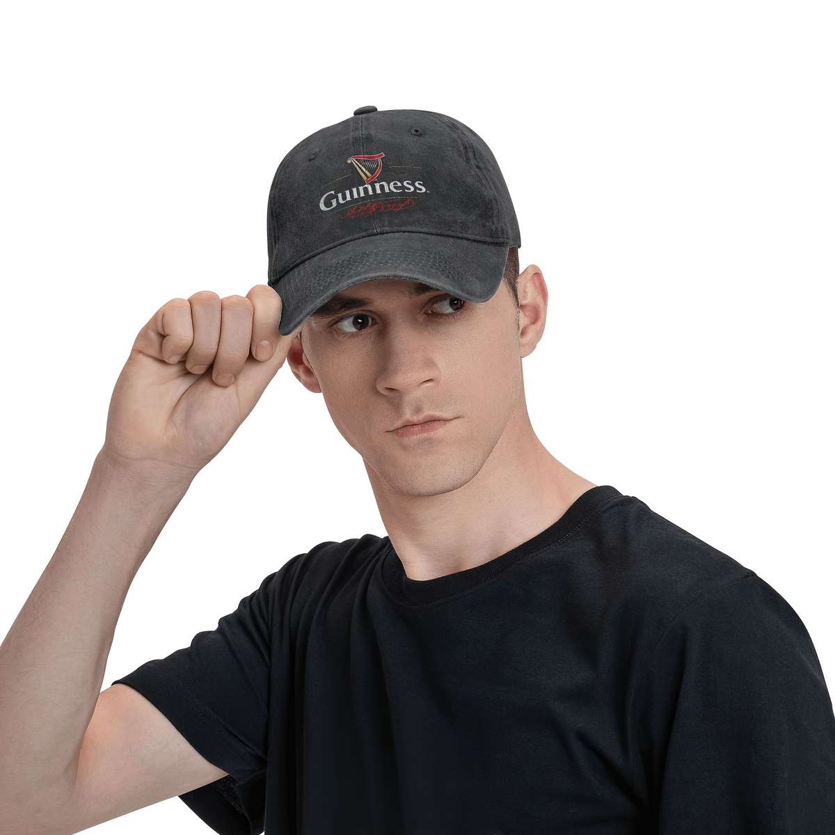 Men'S Guinness Whiskey Vintage Distressed Baseball Cap Unisex Cotton Retro Style Sun Prot