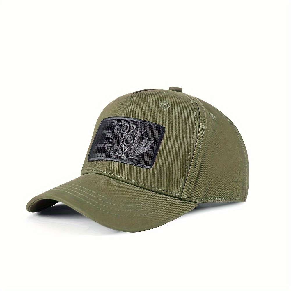 DSQ2 Italy Maple Leaf Baseball Cap Adjustable Snapback Lightweight Cotton Black with White