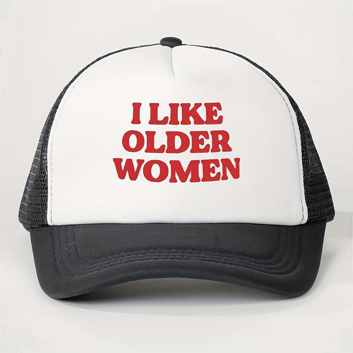 I Like Older Women Printed Baseball Cap Breathable Adjustable Mesh Trucker Hat