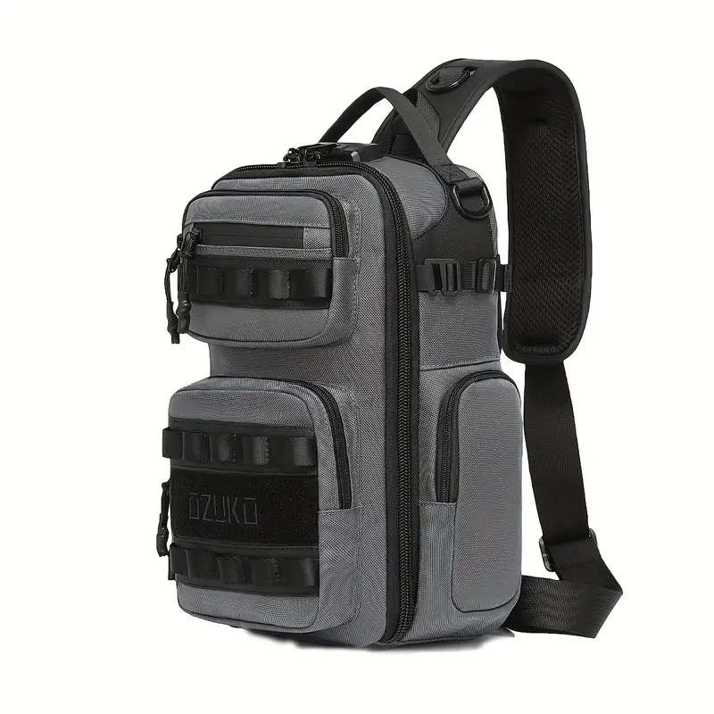 Men's Chest Bag with Multi-Functional Pockets Adjustable Shoulder Strap Hand Washable Zippered Cross