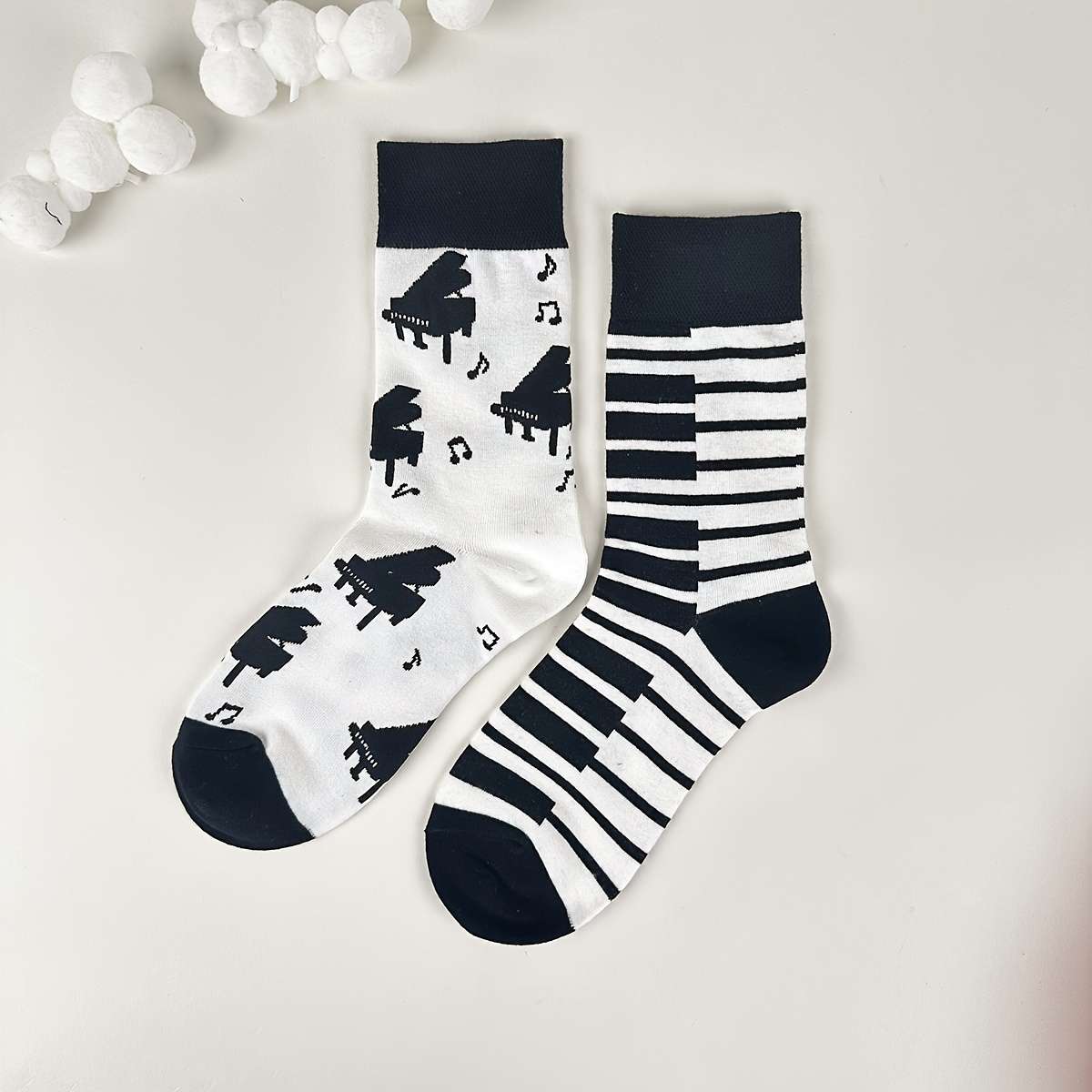1 Pair Grand Piano Notes  One Size Socks