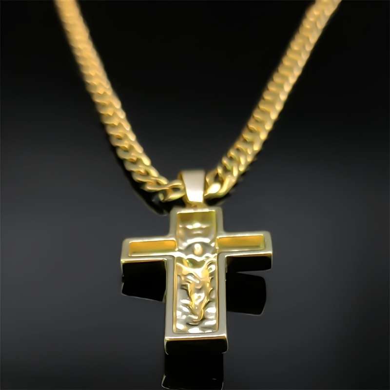 1 Piece Golden Jesus Theme Pendant