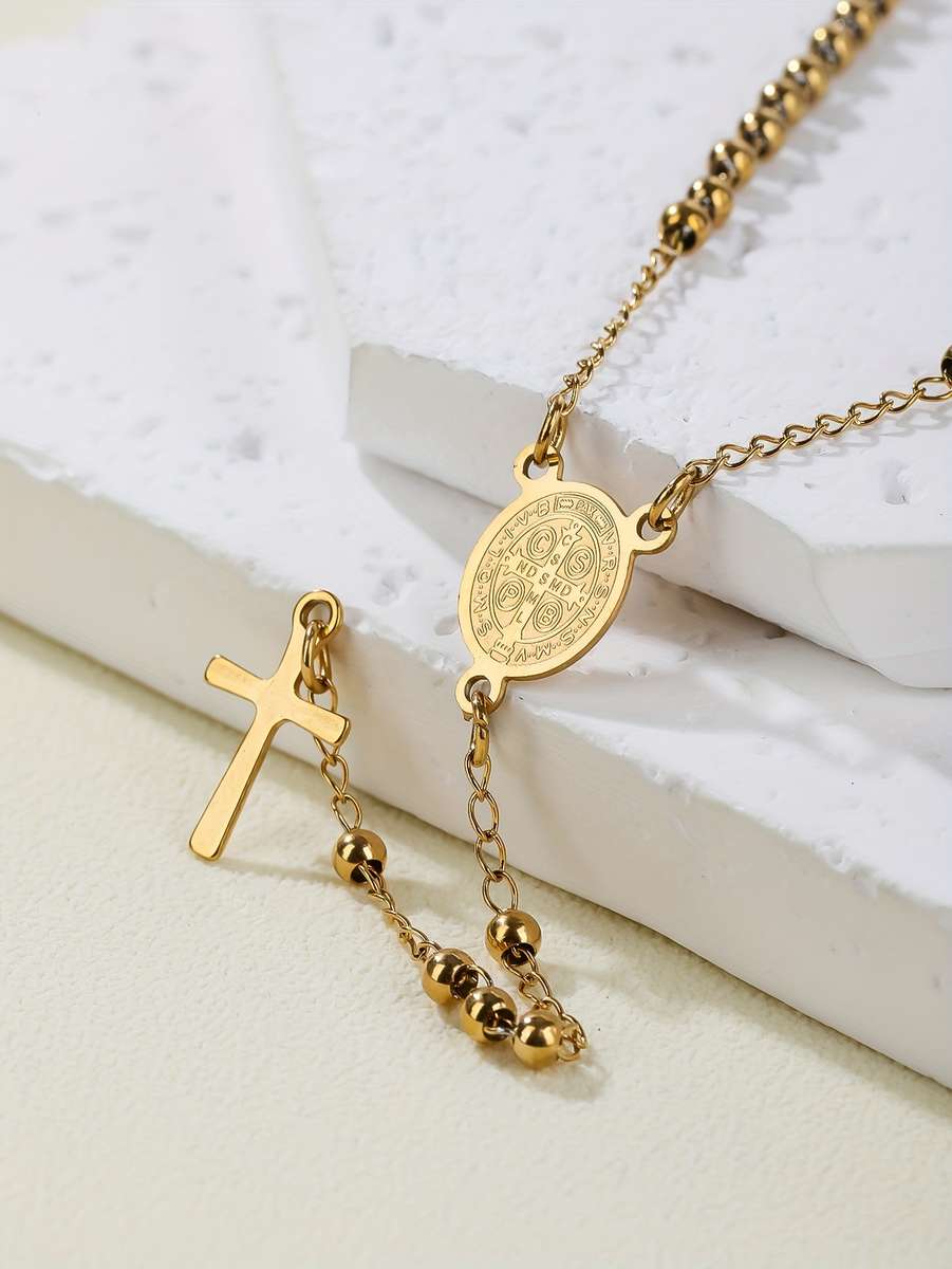 1 Piece Golden Add Silvery Jesus Theme Pendant