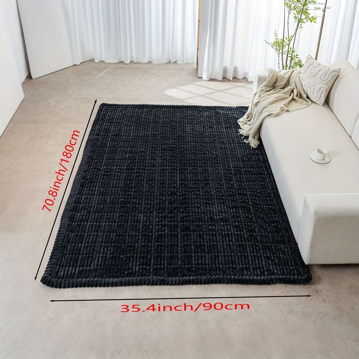 1Pc Coffee Color 70x90cm 27.5x35.4inch Floor Mat
