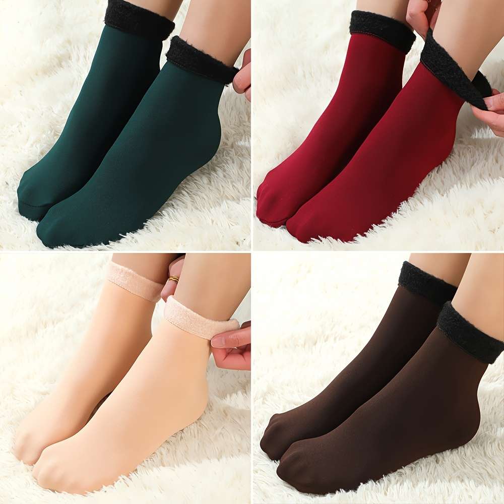 Sock Black 6 Pairs Flannel Warmth One Size