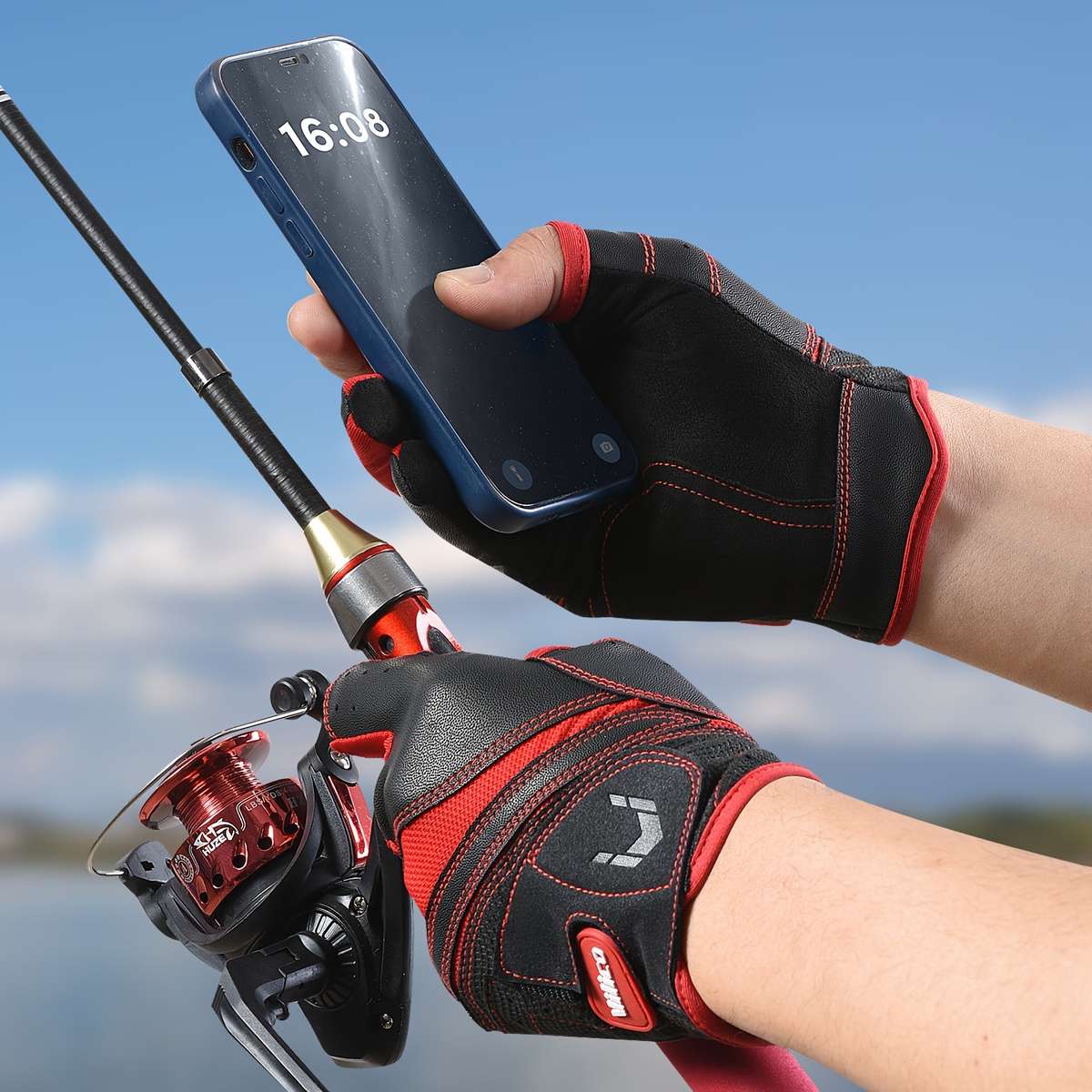 1 Pair Red Size L Outdoor Sports Gloves