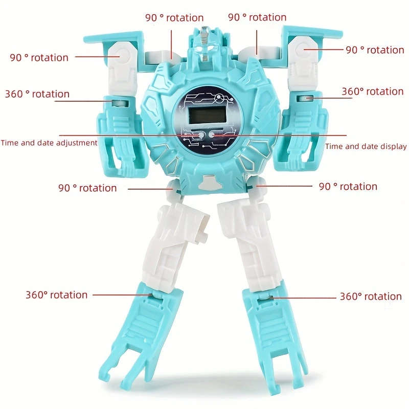 1pc Transforming Cartoon Electronic Watch Toy Battery-Powered Non-Rechargeable Color sent randomly