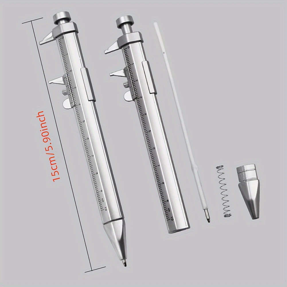 1pc Creative Vernier Caliper Rollerball Pen Multifunctional Neutral Ink Pen 0-100mm Round Ball Pen