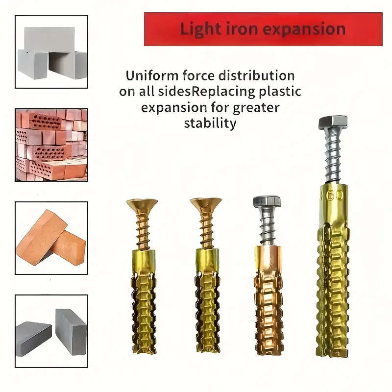 50 Pcs 25 Sets Of Iron Serrated Gecko Expansion Screws Light Metal Expansion Pipe Nails M6