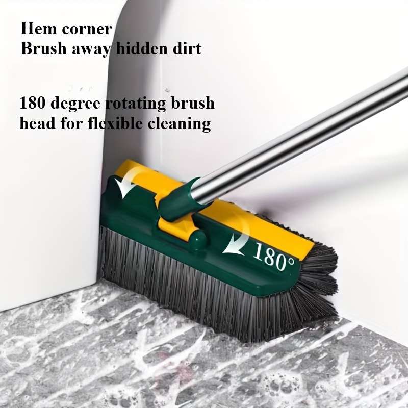 5-in-1 Multi-Purpose Cleaning Brush with Long Handle Clip V-Shaped Bristles for Hard-to-Rea