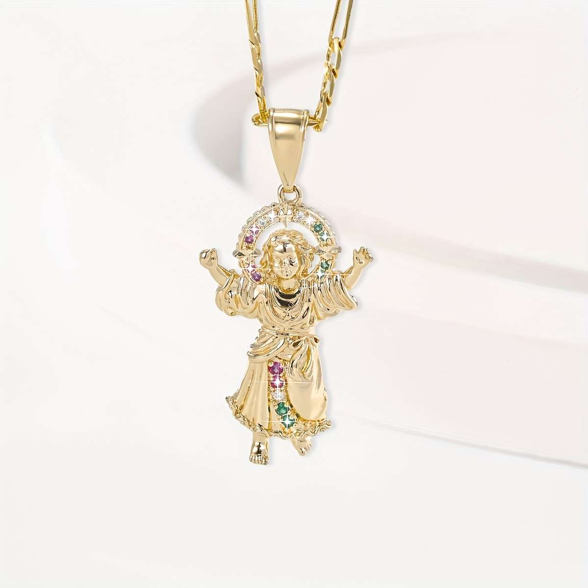 1 Piece Golden Yellow 02 Jesus Theme Pendant