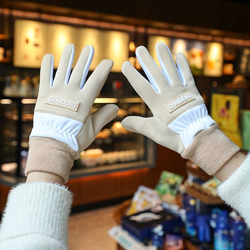 1 Pair Grey One Size Warm Gloves