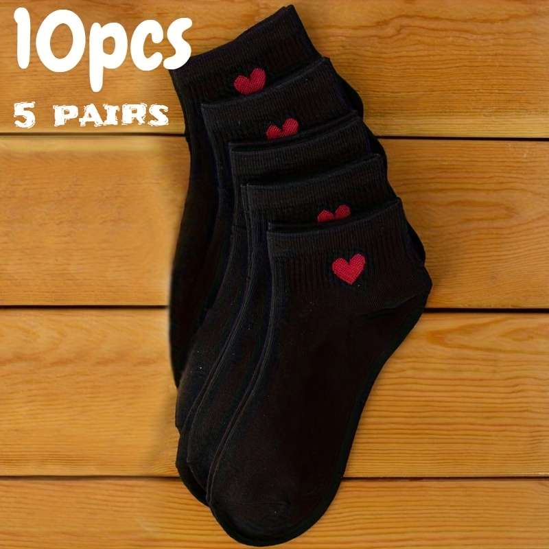 5 Pairs Black One Size High Elastic Socks