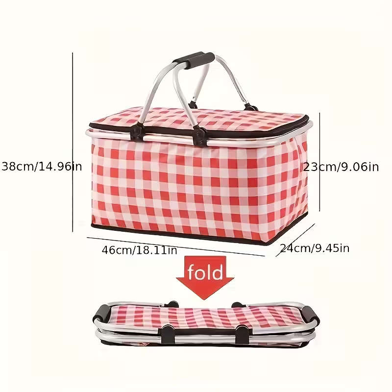 1 Insulated Outdoor Cooler Bag Red Grid