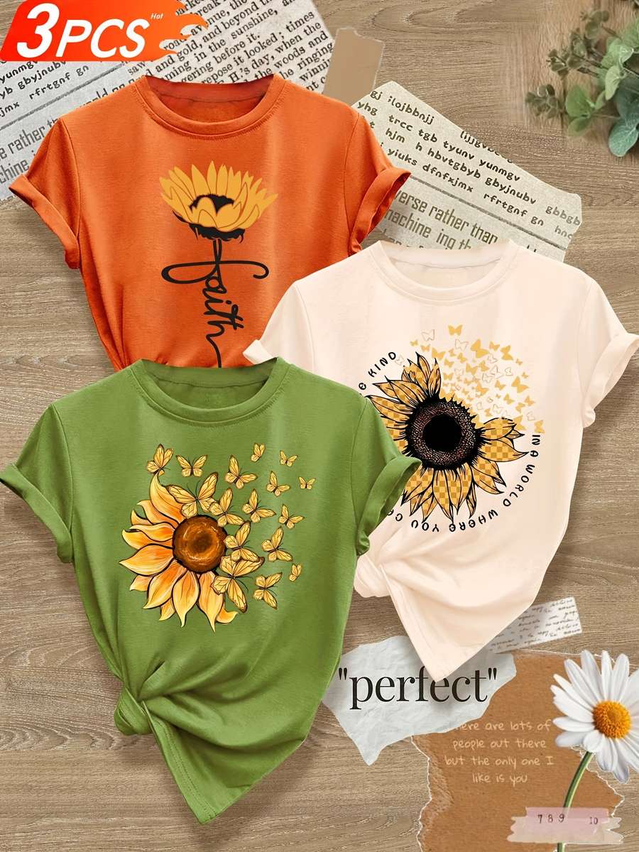 Womens T Shirt Color Orange Army Green Apricot Sizes