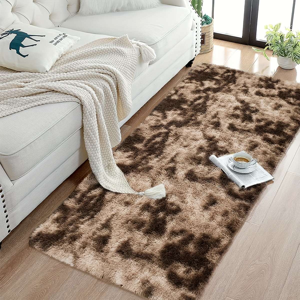 1Pc Tie Dye Brown 70x160cm 27.56x62.99inch Floor Mat