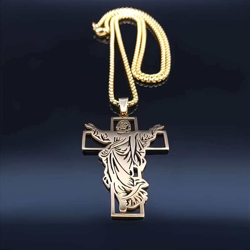 1 Piece Silvery Jesus Theme Pendant