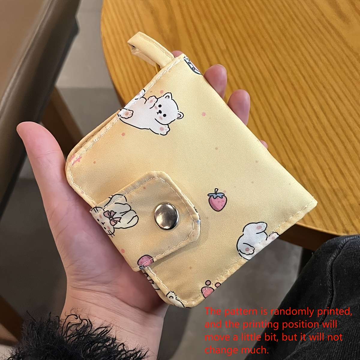 1pc Women's Cute Cat Design Compact Wallet Multi-Layer Card Holder with Snap Closure Durable Can