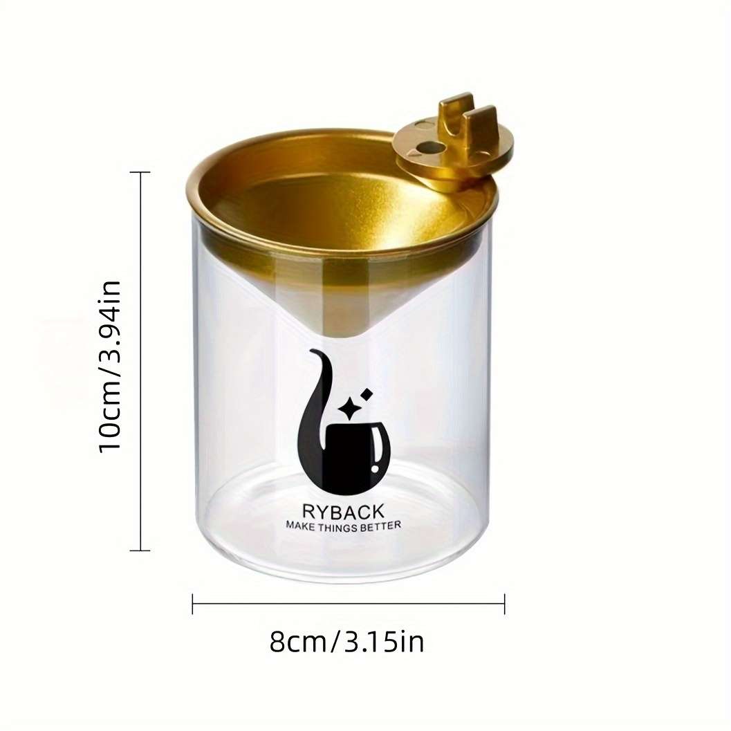 1pc Windproof Glass Ashtray with Lid Creative No-Mess Design High-Temperature Resistant Perfec