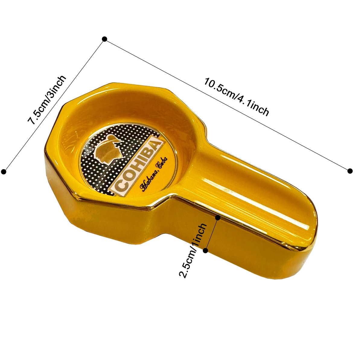 1pc Cohiba Portable Ceramic Cigar Ashtray Creative Irregular Design Non-Electric Smoke Accessory