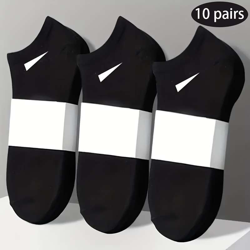10 Pairs Of Black One Size High Elastic Socks